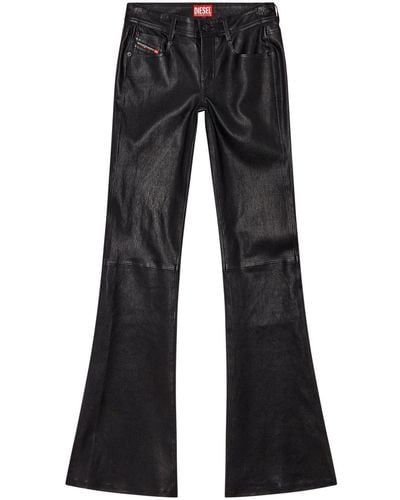 DIESEL L-stellar Leather Pants - Black