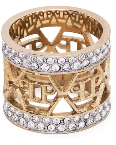 Philipp Plein Logo-lettering Band Ring - White