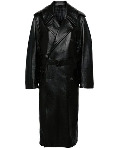 Balenciaga Trenchcoat Met Gekerfde Revers - Zwart