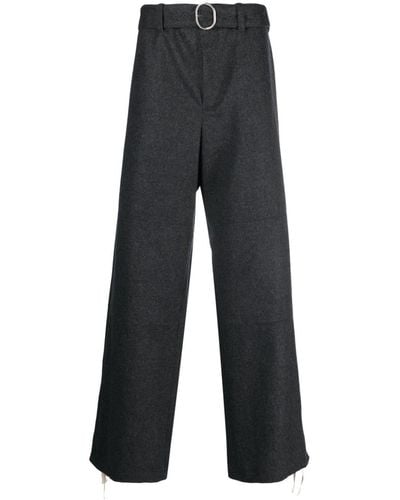 Jil Sander Pantalon ample à design feutré - Noir
