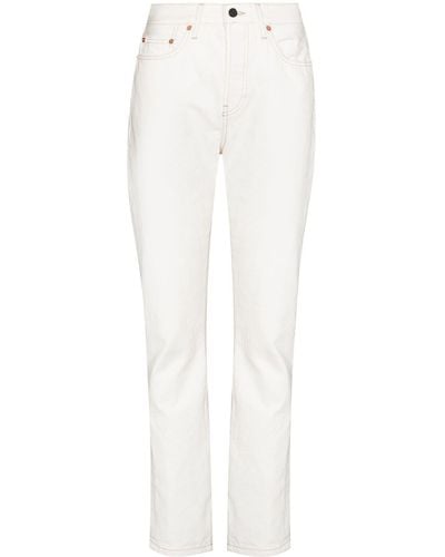 Wardrobe NYC Gerade High-Waist-Jeans - Weiß