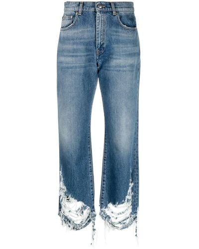 Stella McCartney Gerade Jeans im Distressed-Look - Blau