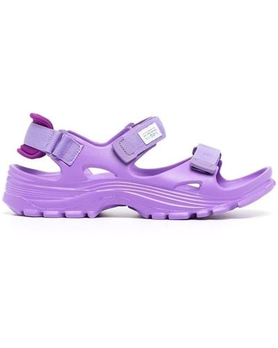 Suicoke Wake Moulded Touch-strap Sandals - Purple