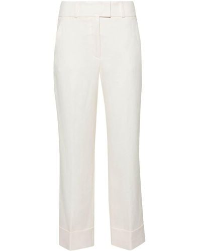 Peserico Tailored Linen-blend Trousers - White