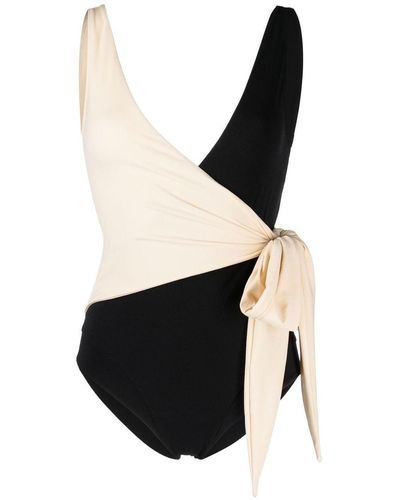 Lisa Marie Fernandez Tie-detail Two-tone Swimsuit - Black