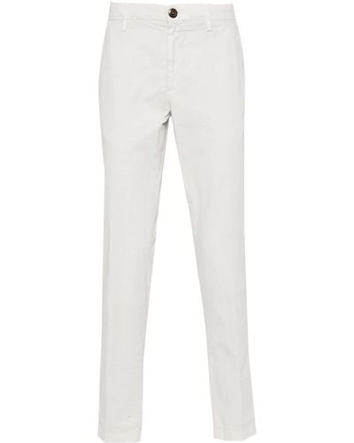 BOGGI Logo-embroidered Tapered Trousers - White