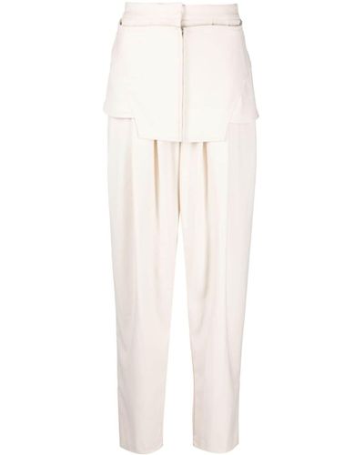 ANDREADAMO Layered-detail High-waist Trousers - White