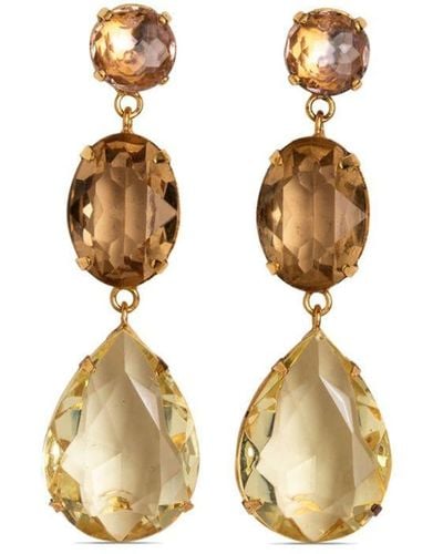 Jennifer Behr 18kt Gold-plated Aleena Crystal Earrings - Metallic