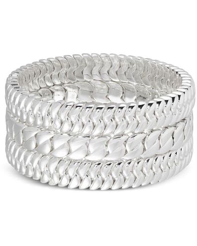 Roxanne Assoulin The Super Silver Bracelets (set Of Three) - White