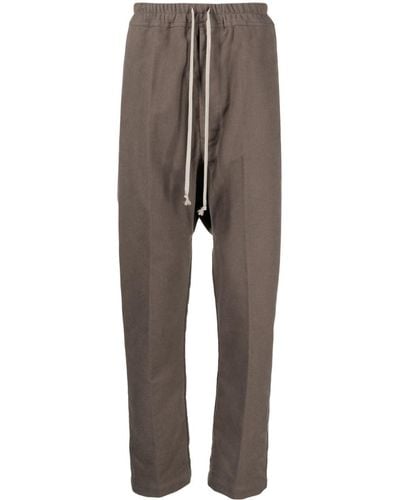 Rick Owens Drop-crotch Drawstring Cotton Pants - Gray