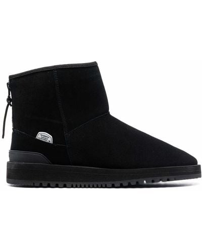 Suicoke Shearling-trim Ankle Boots - Black