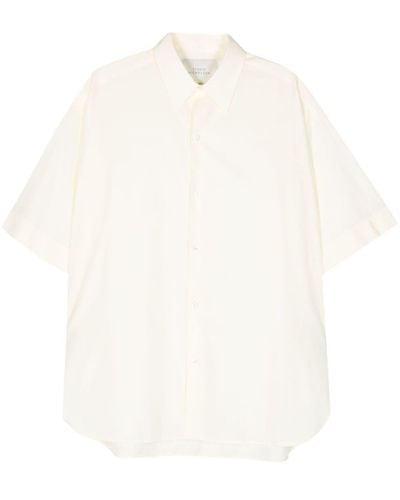 Studio Nicholson Poplin Short-sleeved Shirt - White