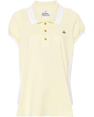 Vivienne Westwood Orb-embroidered Cotton Polo Top - Natural