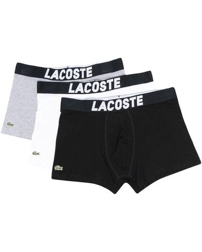 Lacoste Logo-waistband Boxers Set Of 3 - Black