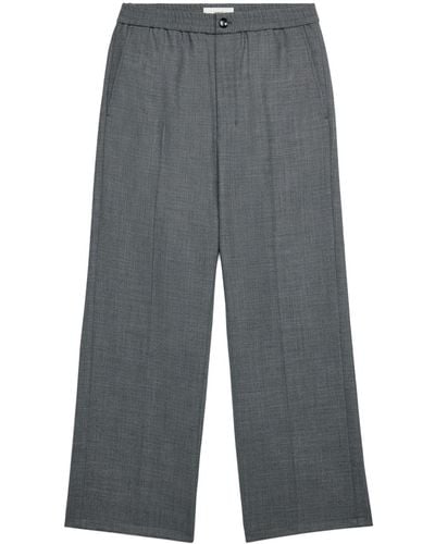 Ami Paris Elasticated-waist Wide-leg Trousers - Grey