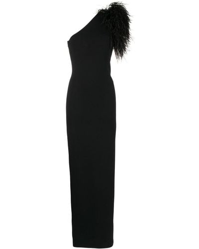 Rachel Gilbert Robe longue Elcie à design asymétrique à une épaule - Noir