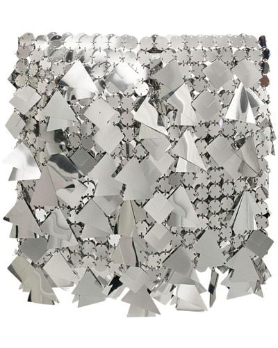 Rabanne Semi-sheer Disc-detail Mini Skirt - Gray