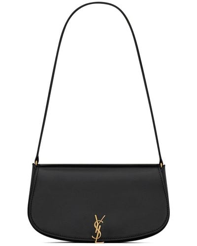 Saint Laurent Mini Leather Voltaire Shoulder Bag - Black