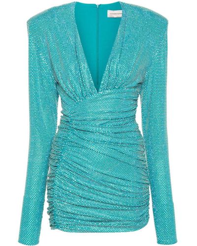 Alexandre Vauthier Mini-jurk Verfraaid Met Kristallen - Blauw