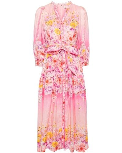 Hale Bob Linen Maxi Dress - Pink
