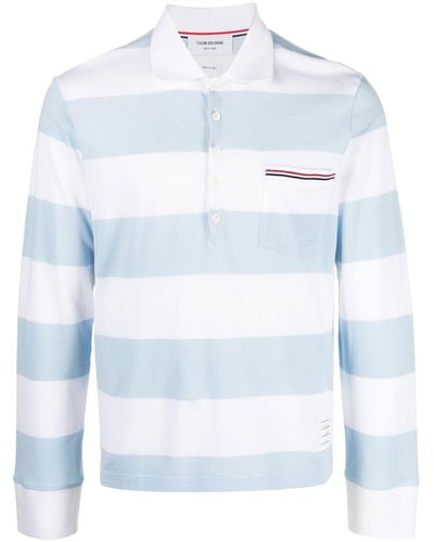 Thom Browne Striped Polo Shirt - White