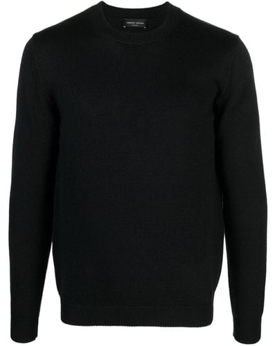 Roberto Collina Crew-neck Merino Wool Sweater - Black