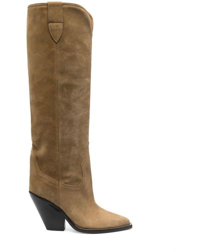Isabel Marant Lomero 90mm Suede Boots - Natural