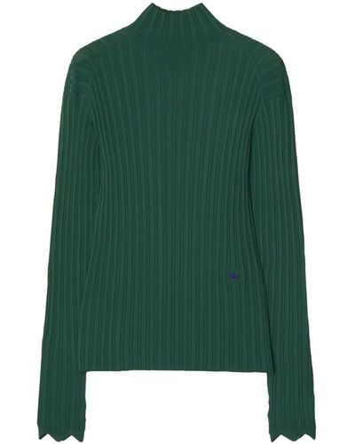 Burberry Pullover aus geripptem Strick - Grün