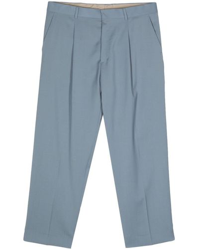 Costumein Tapered Virgin Wool Trousers - Blue