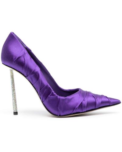 Le Silla Fedra 115mm Satin-finish Court Shoes - Purple