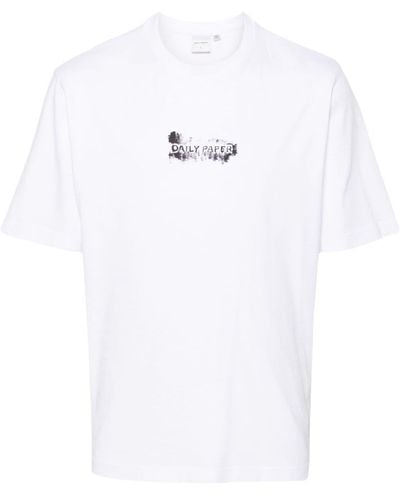 Daily Paper Scratch Logo-print Cotton T-shirt - White