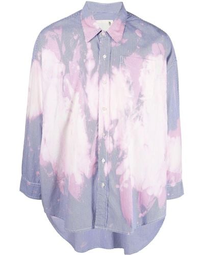 R13 Bleached-effect Cotton Shirt - Purple