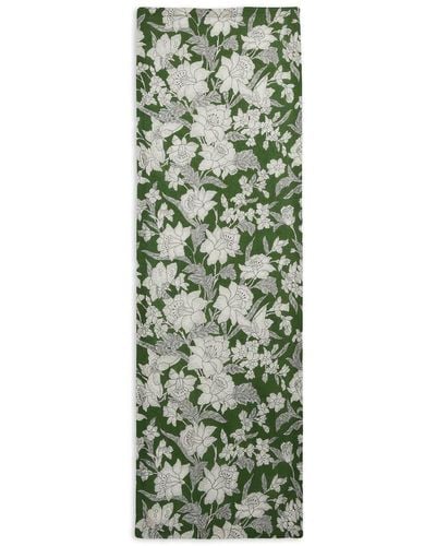 La DoubleJ Chemin de table à imprimé Lilium Avorio (50 x 160 cm) - Vert