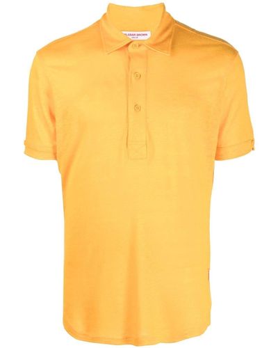 Orlebar Brown Sebastien Linen Polo Shirt - Yellow