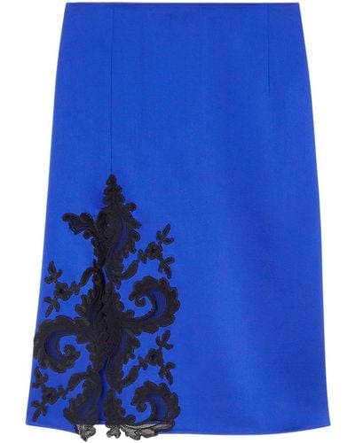 Versace Midikleid aus Barocco-Spitze - Blau