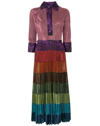 Romance Was Born Women's Cosmic Disco Pleated Skirt Dress - Metallic Multi - Multicolour