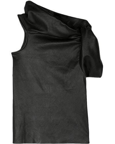 Rick Owens Top Banded T asimmetrico - Nero