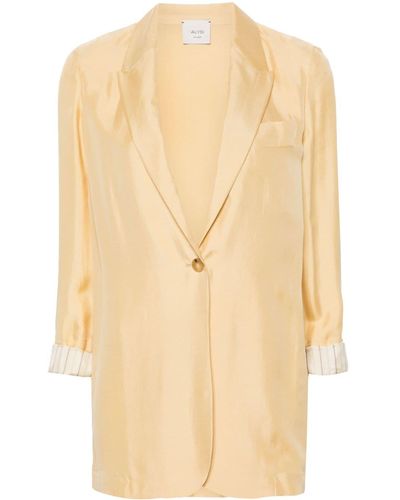 Alysi Single-breasted Silk Suit - Natural