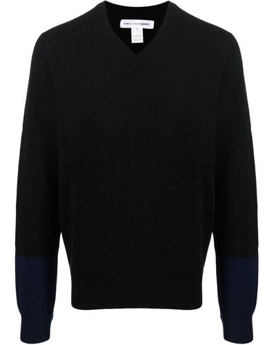 Comme des Garçons Comme Des Garçons V-neck Long-sleeve Sweater - Black