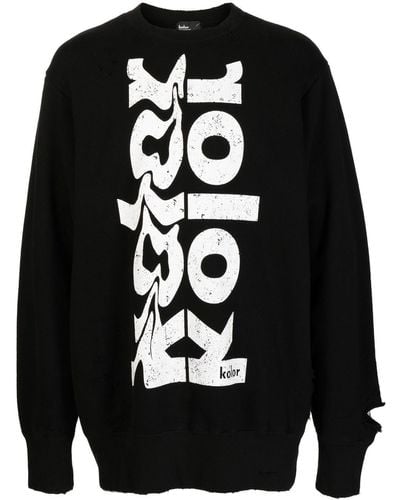 Kolor Logo-print Distressed Sweatshirt - Black