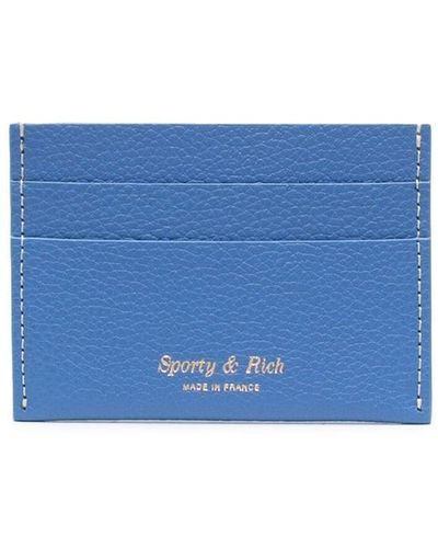 Sporty & Rich Logo-stamp Cardholder - Blue