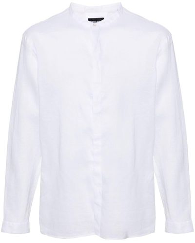 Giorgio Armani Leinenhemd mit Stehkragen - Weiß