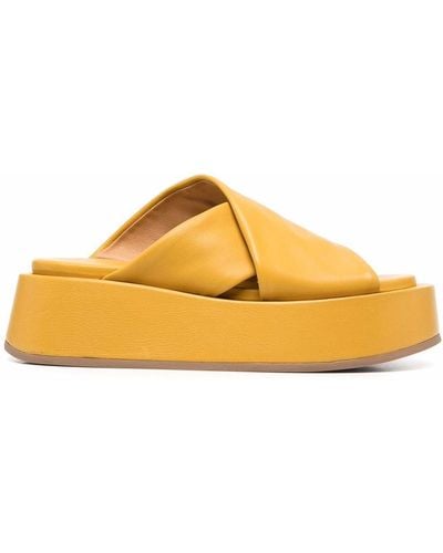 Marsèll Crossover-strap Platform Sandals - Yellow