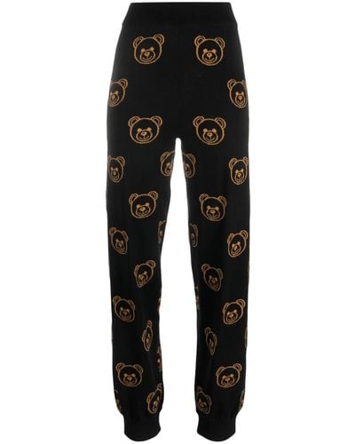 Moschino Pantalones de chándal con motivo Teddy Bear - Negro