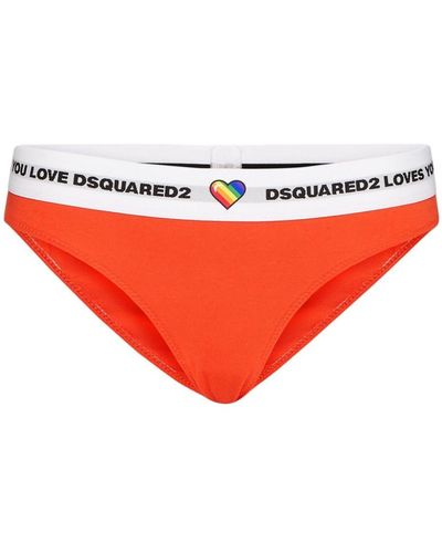 DSquared² Logo-waistband Briefs - Red
