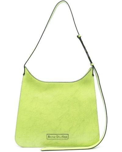 Acne Studios Platt Crackle-effect Shoulder Bag - Green