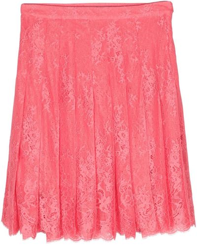 Ermanno Scervino Corded-lace Pleated Skirt - Pink