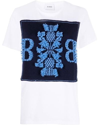 Barrie Cashmere Patch Cotton T-shirt - Blue