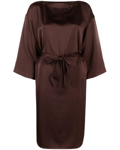 Polo Ralph Lauren Metallic Belted Shift-dress - Brown