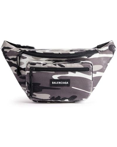 Balenciaga Explorer Camouflage-print Belt Bag - Gray